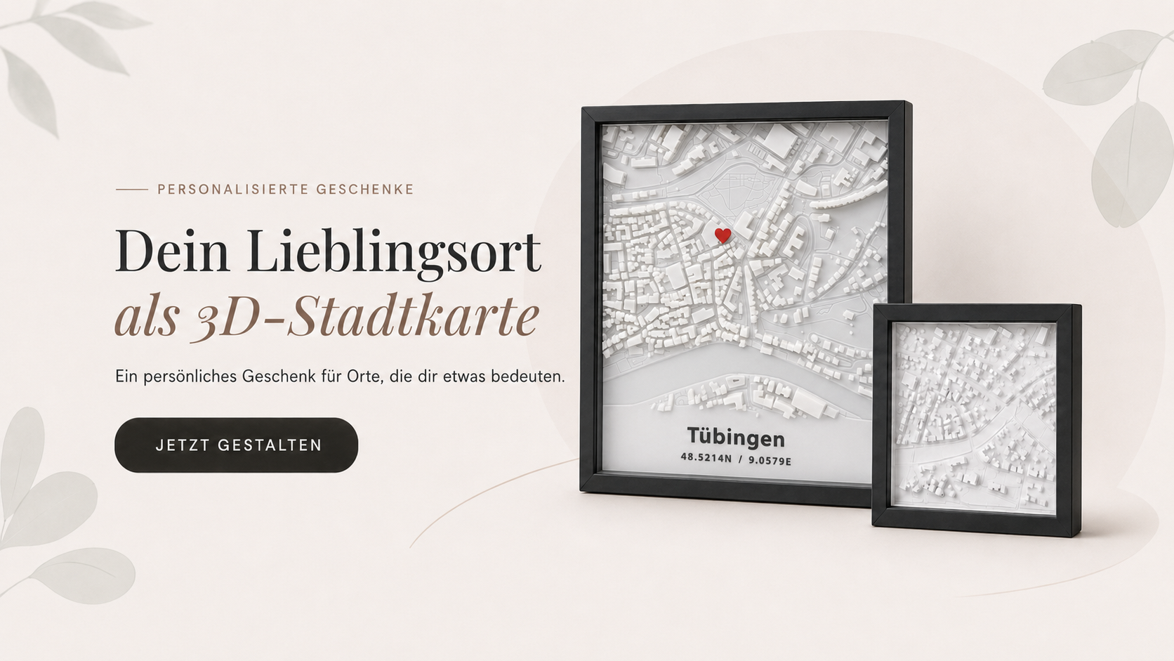 Dein Lieblingsort als 3D-Stadtkarte – personalisiertes Geschenk