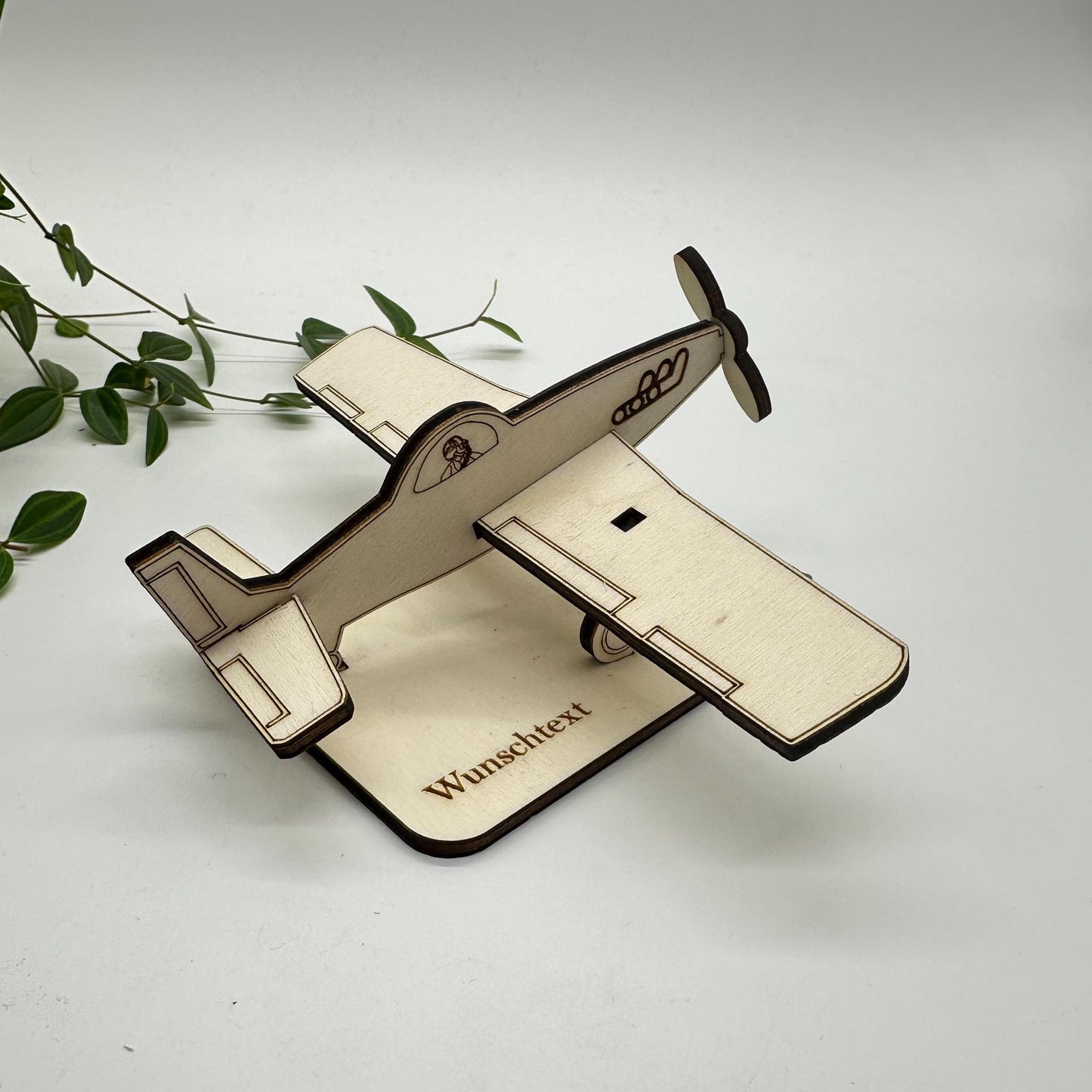Personalisiertes Geldgeschenk Flugzeug aus Holz | Geschenk für Piloten, Flugbegeisterte | Geldschein-Halter für Flugschein, Rundflüge