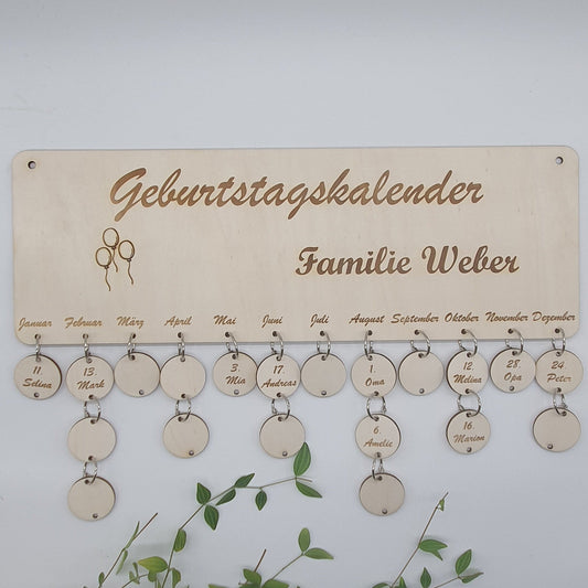 Geburtstagskalender - Personalisierbar