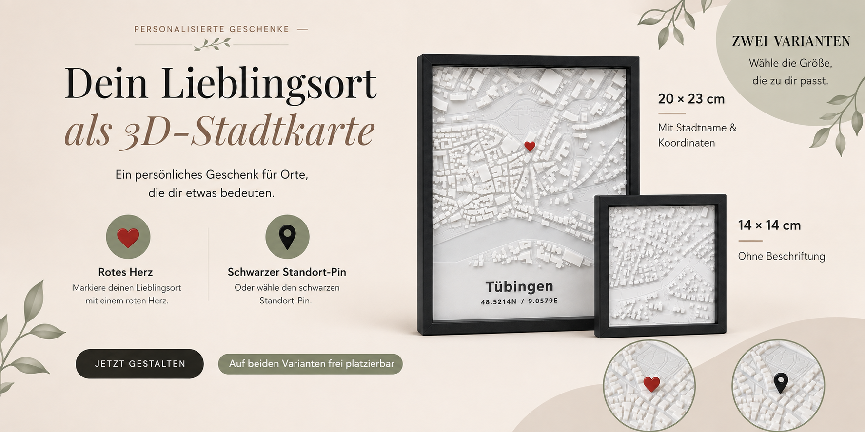 Dein Lieblingsort als 3D-Stadtkarte – personalisiertes Geschenk