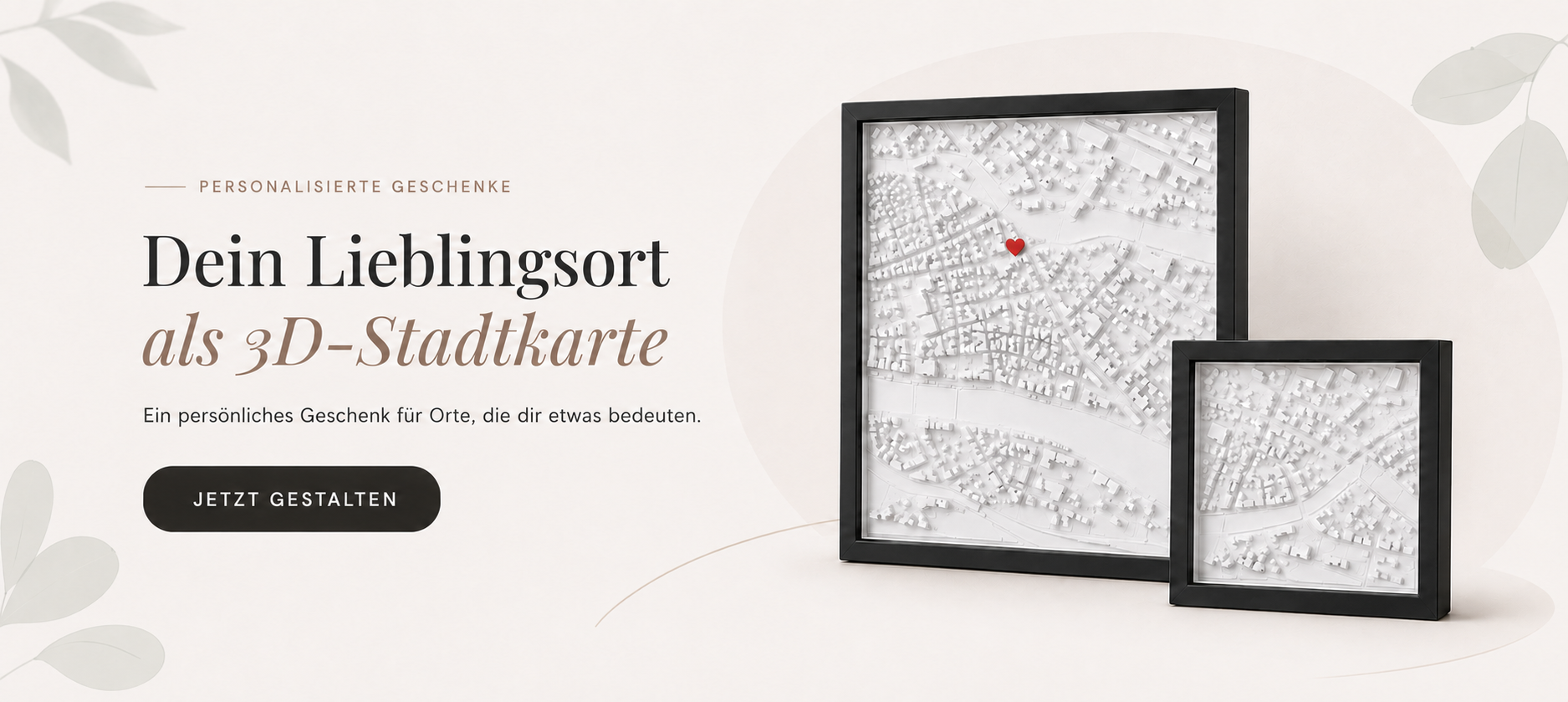 Dein Lieblingsort als 3D-Stadtkarte – personalisiertes Geschenk