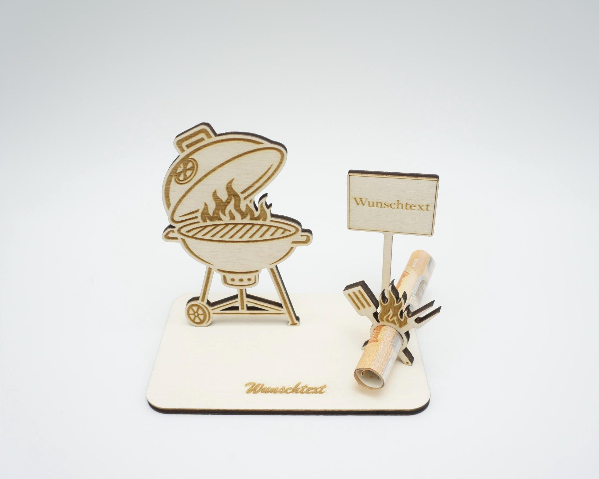 Holz Geschenk Grill Design mit Gravur