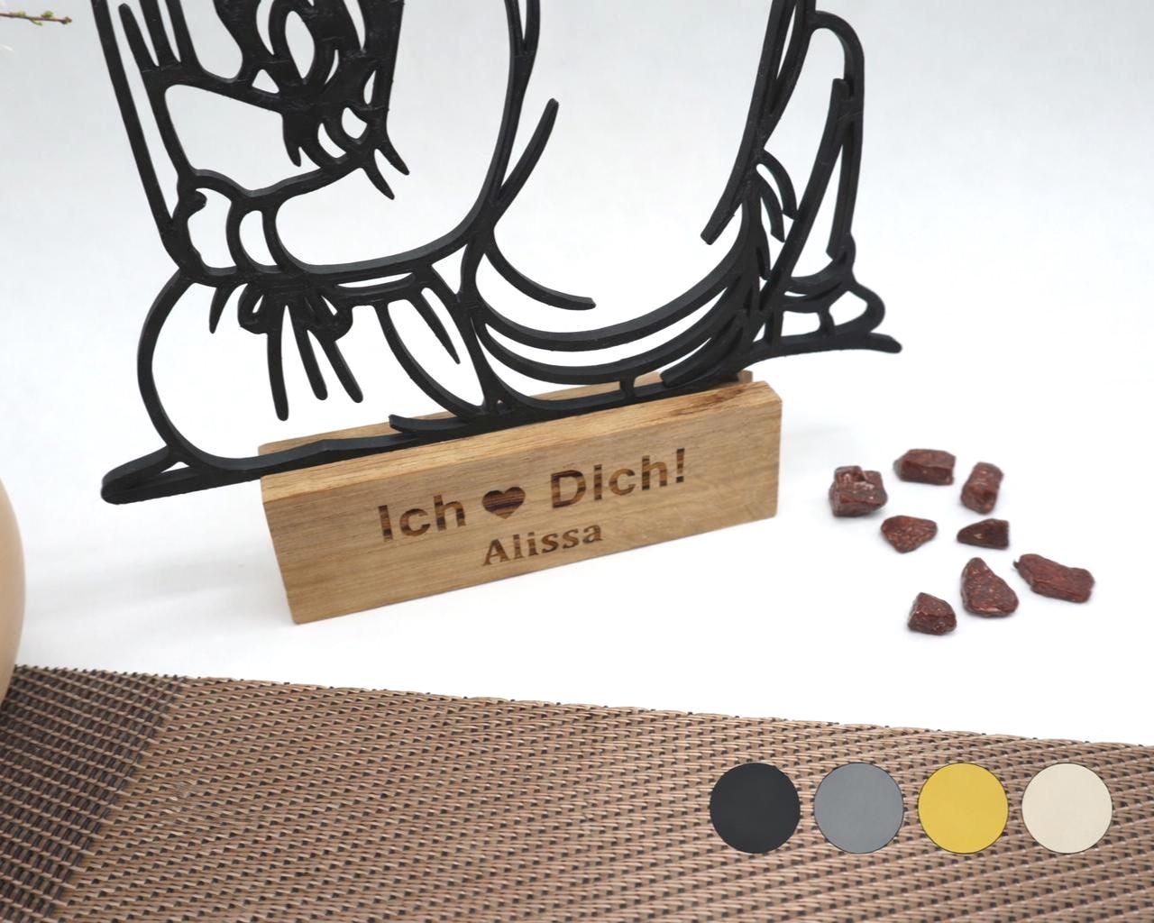 Geschenk für Freundin personalisiert Herz Holz modern