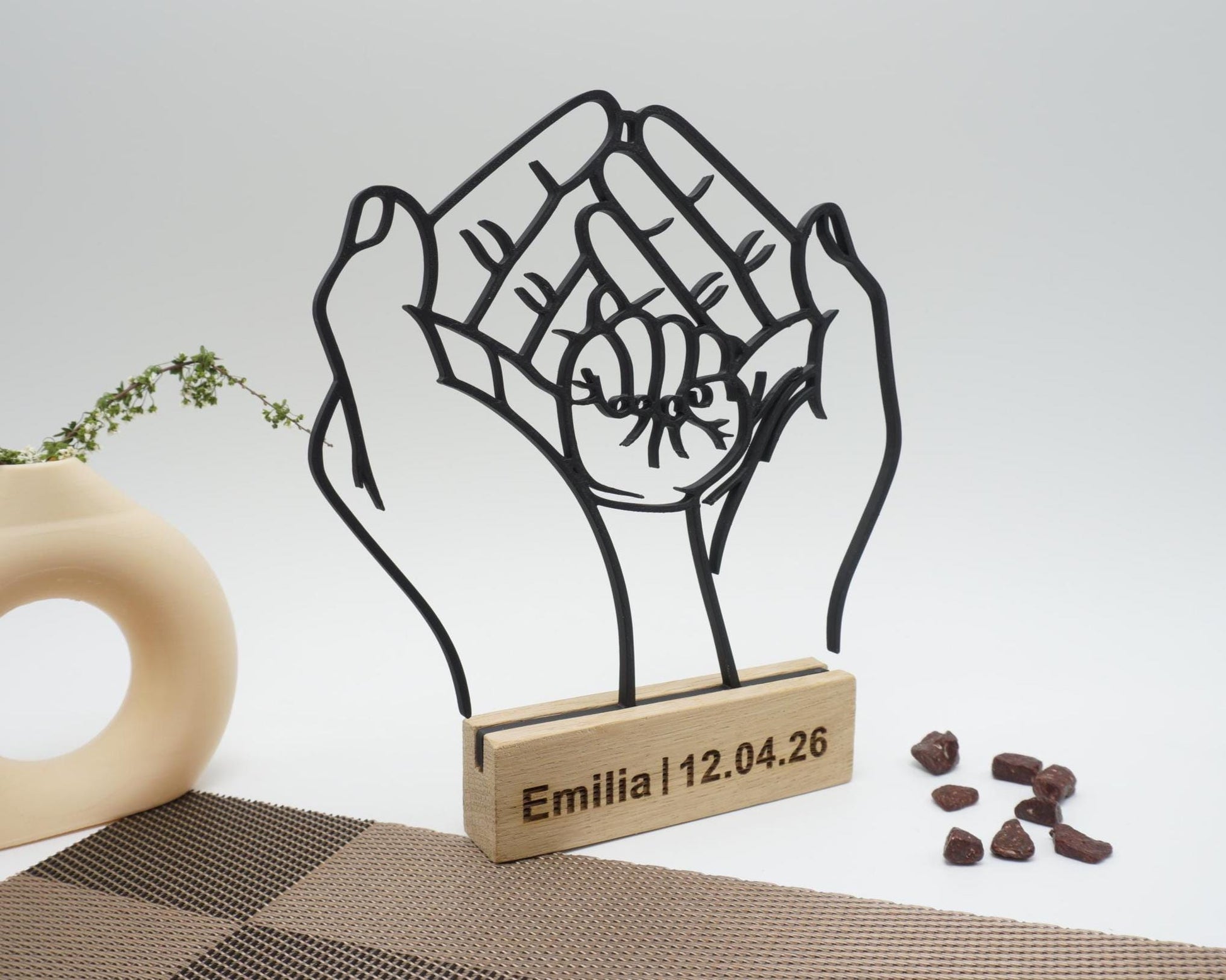 Hände Baby Symbol Taufe Geschenkidee personalisiert