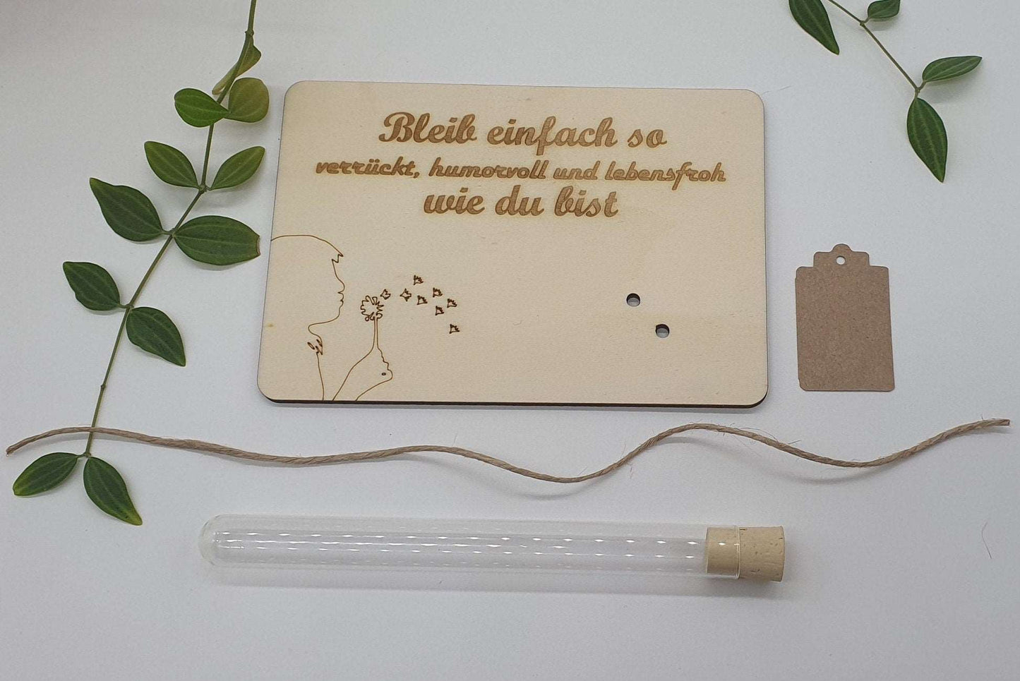 Geschenkkarte mit Reagenzglas