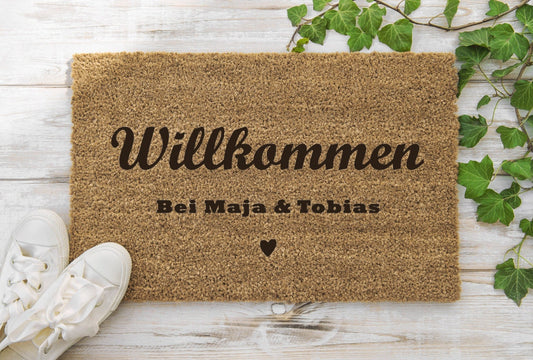 Personalisierte Kokos Fußmatte "Willkommen"