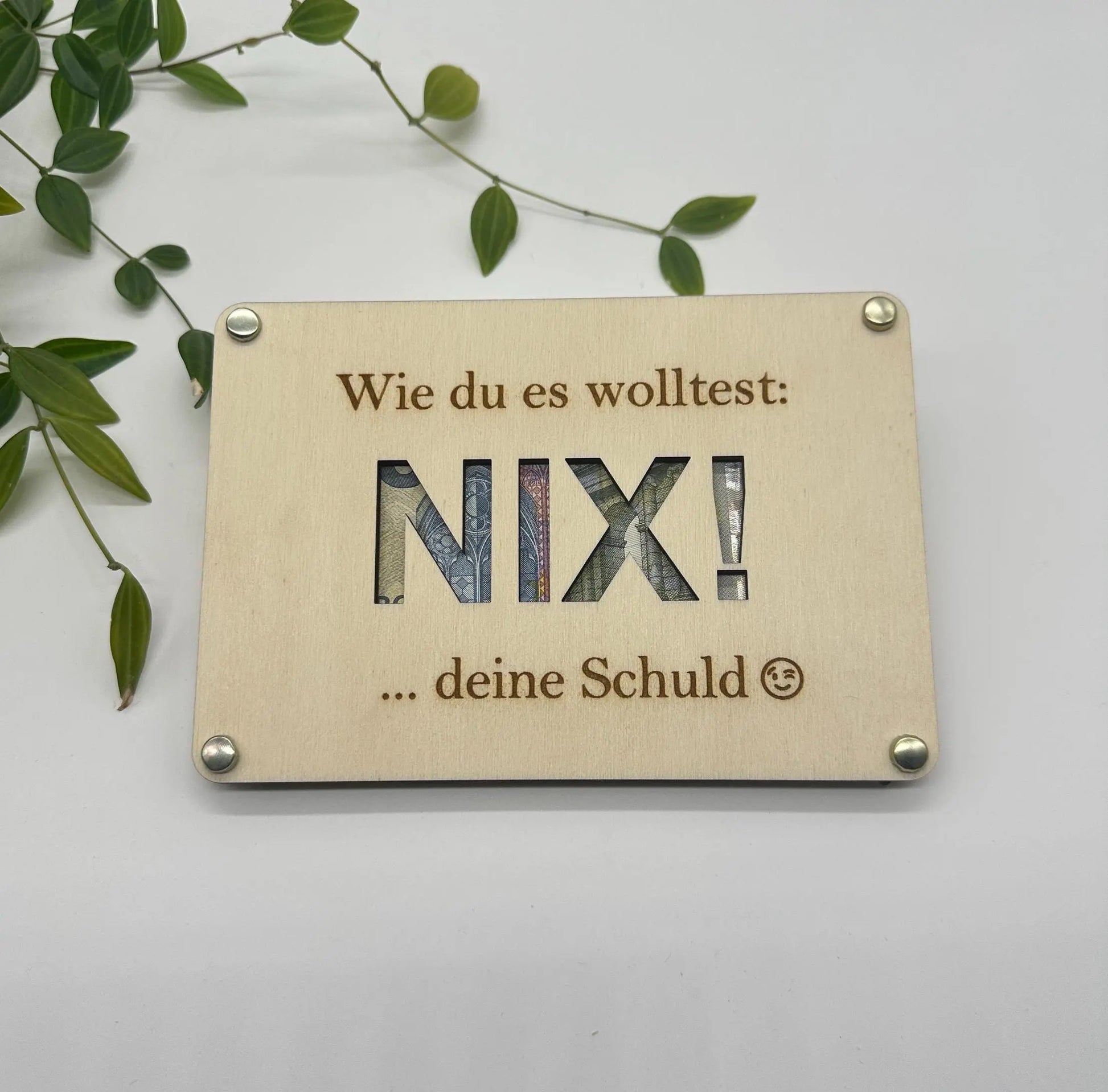 Geldgeschenk "Wie du es wolltest: Nix!" KreativoBasteln