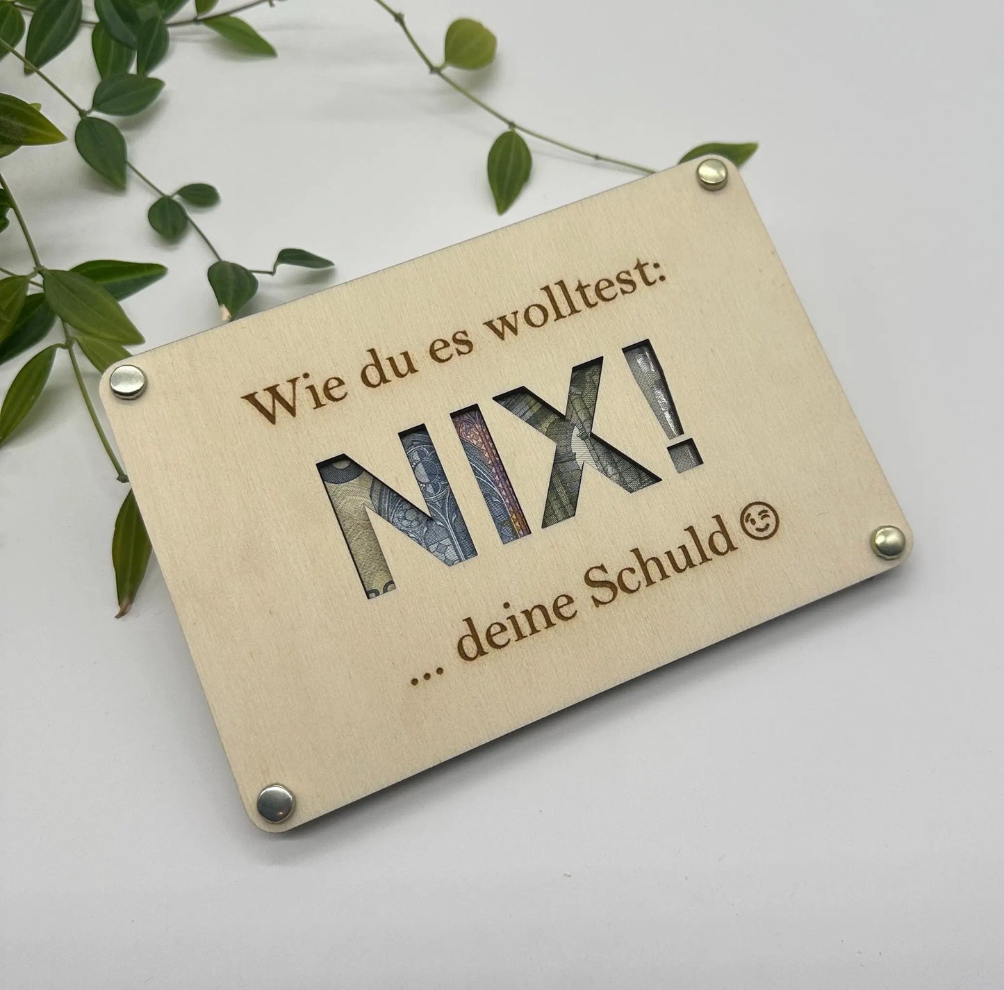 Geldgeschenk "Wie du es wolltest: Nix!" KreativoBasteln