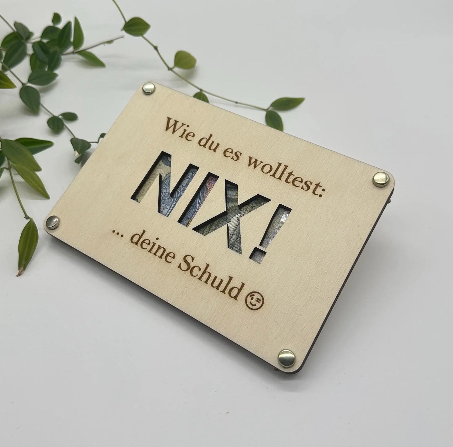 Geldgeschenk "Wie du es wolltest: Nix!" KreativoBasteln