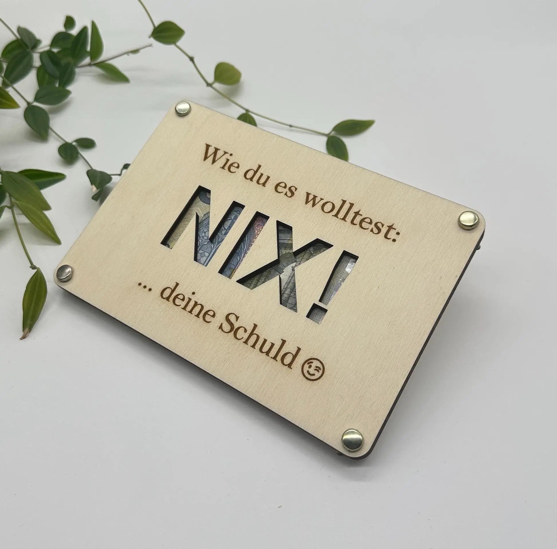 Geldgeschenk "Wie du es wolltest: Nix!" KreativoBasteln