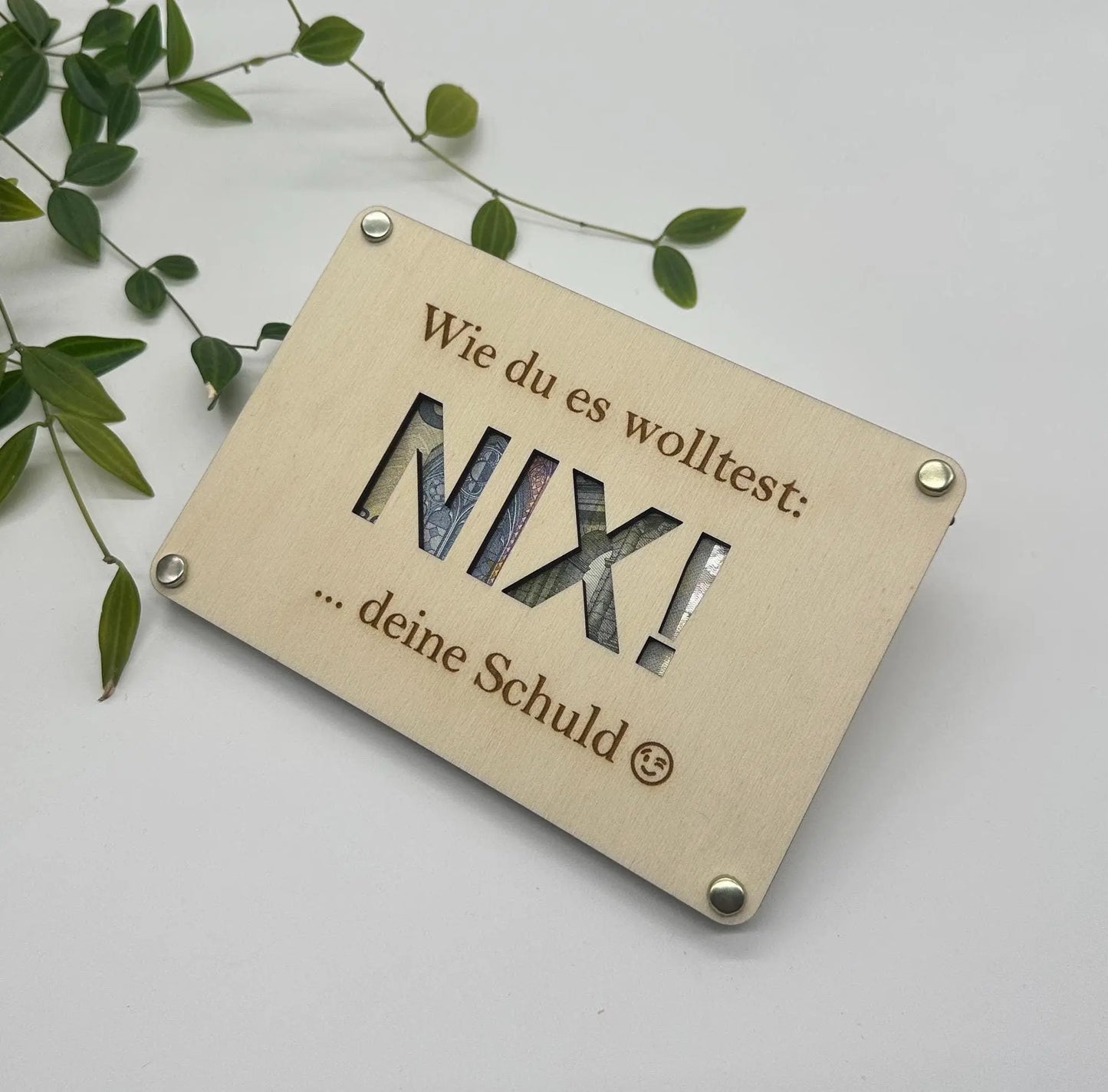 Geldgeschenk "Wie du es wolltest: Nix!" KreativoBasteln