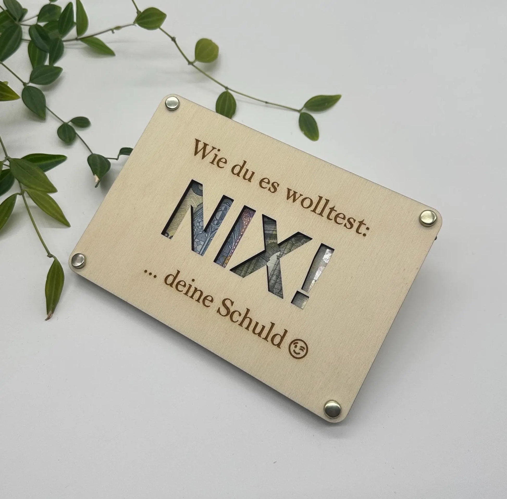 Geldgeschenk "Wie du es wolltest: Nix!" KreativoBasteln