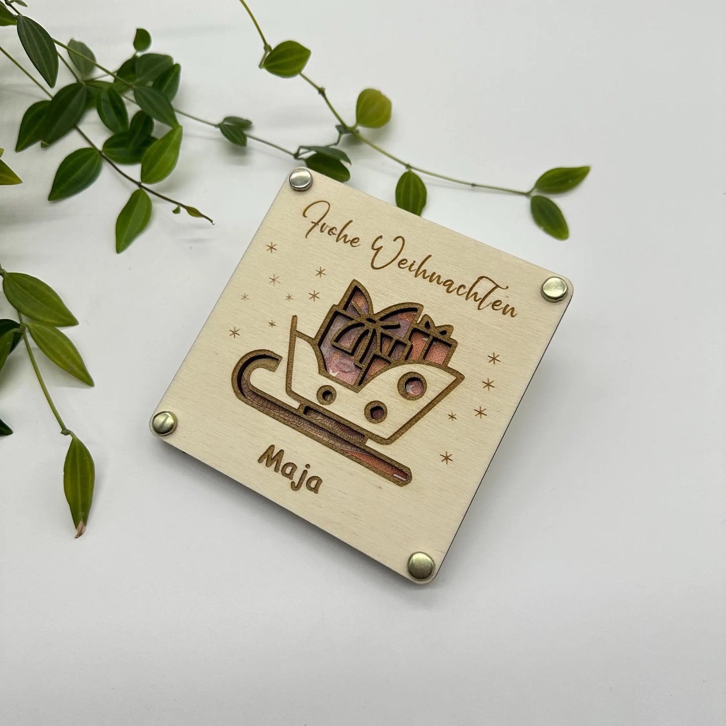 Schlitten mit Geschenken zum personalisieren KreativoBasteln