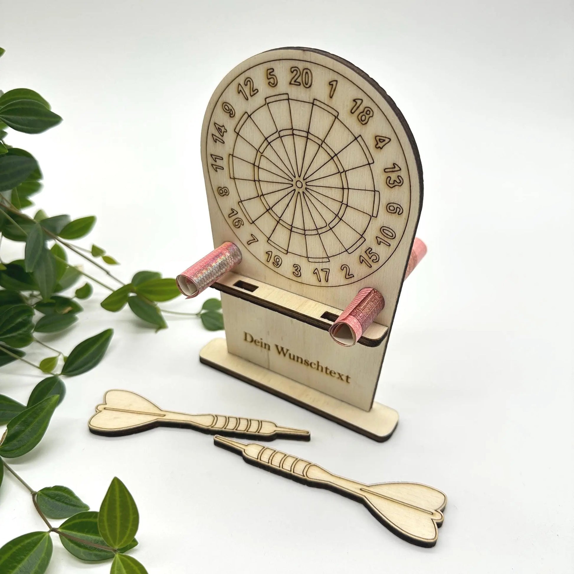 Geldgeschenk Dartscheibe mit Wunschtext KreativoBasteln