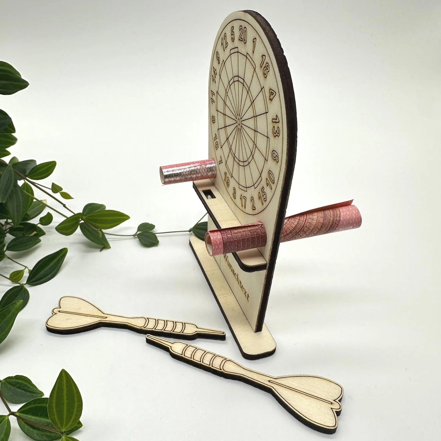 Geldgeschenk Dartscheibe mit Wunschtext KreativoBasteln