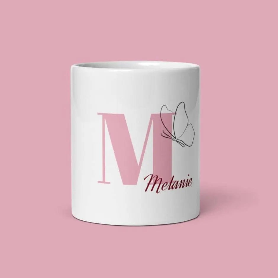 Personalisierte Tasse mit Initial & Name KreativoBasteln