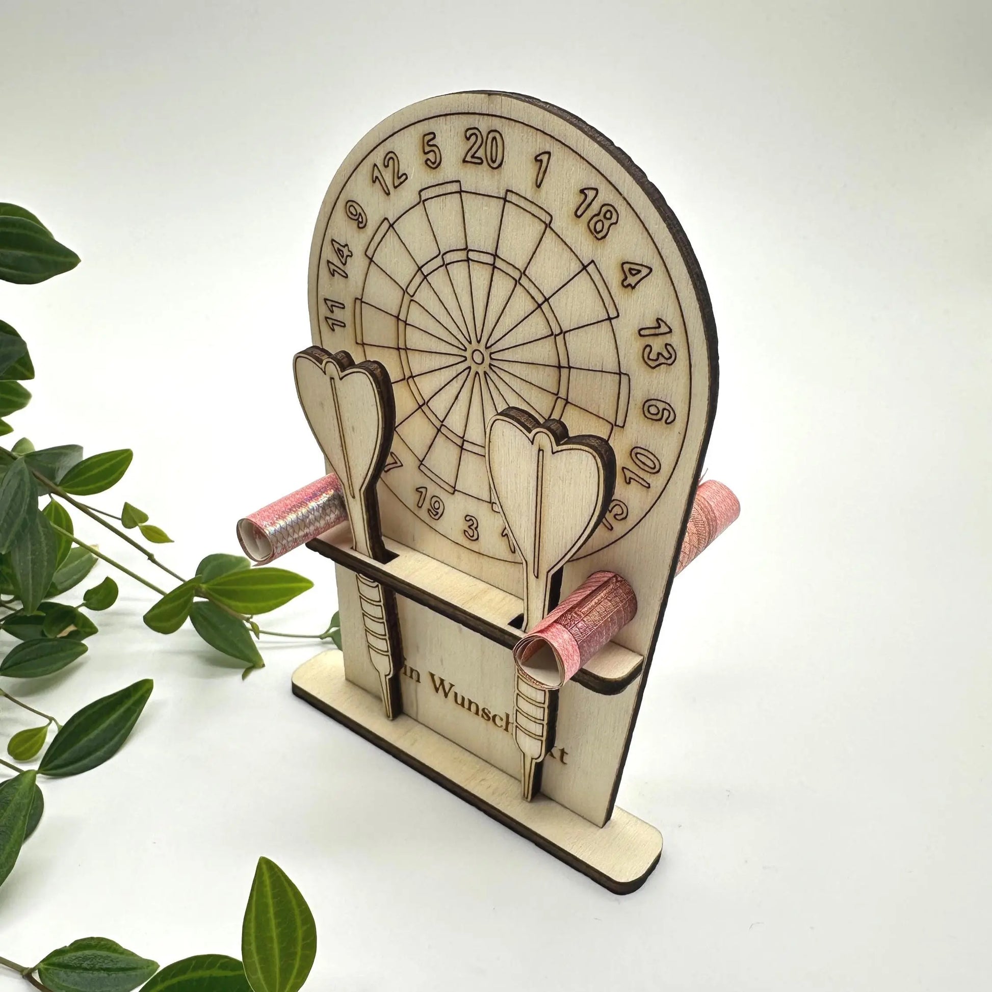 Geldgeschenk Dartscheibe mit Wunschtext KreativoBasteln