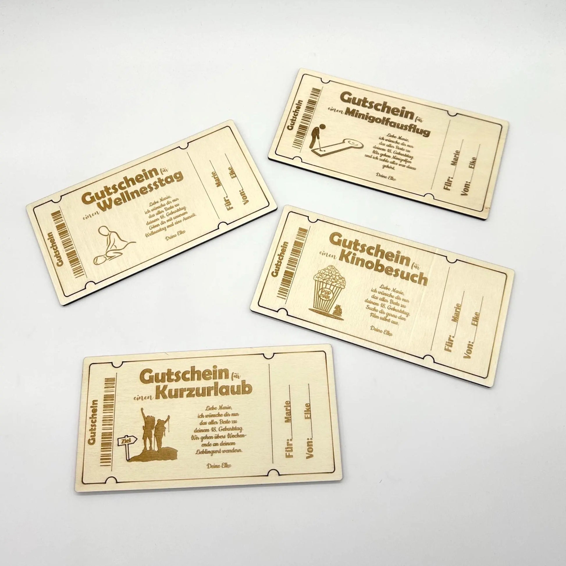 Holzgutschein Minigolf-Ausflug KreativoBasteln