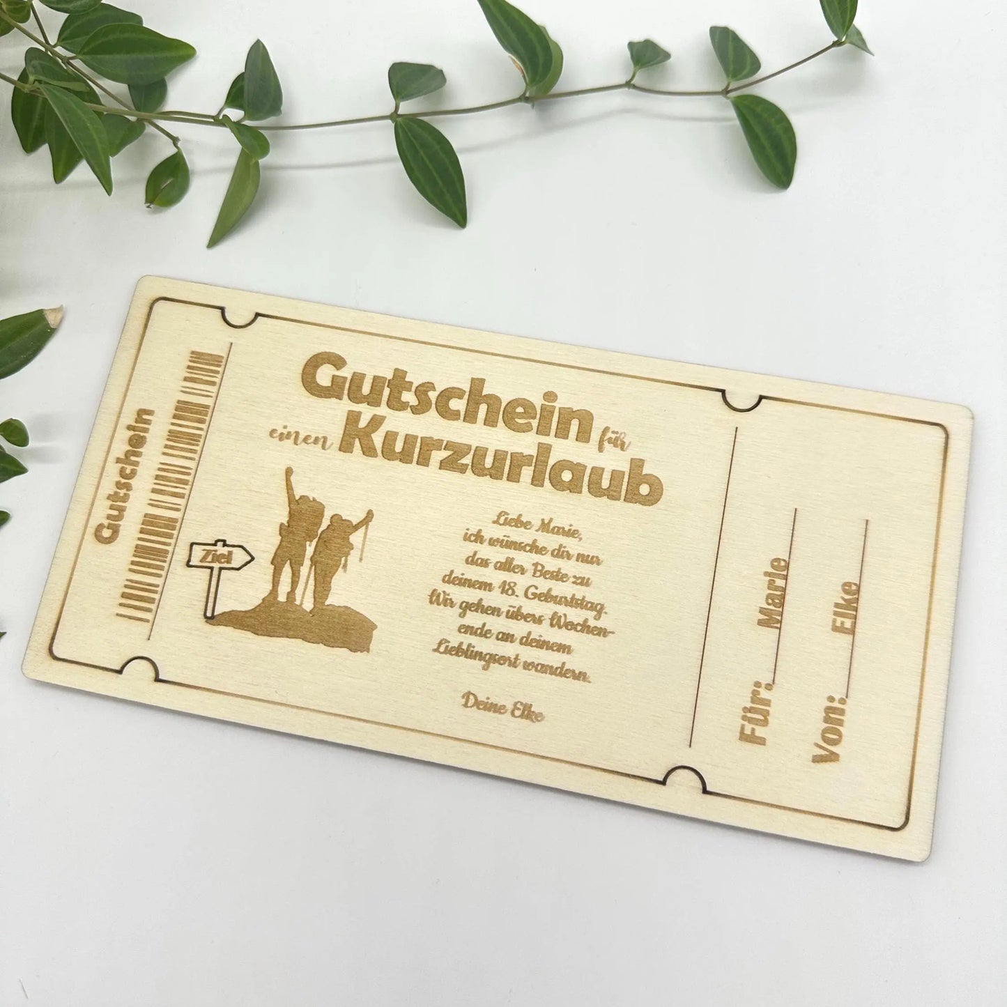 Holzgutschein Kurzurlaub KreativoBasteln
