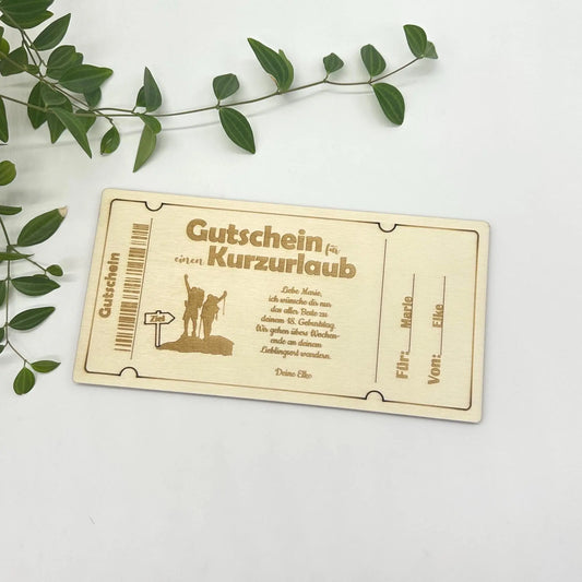 Holzgutschein Kurzurlaub KreativoBasteln