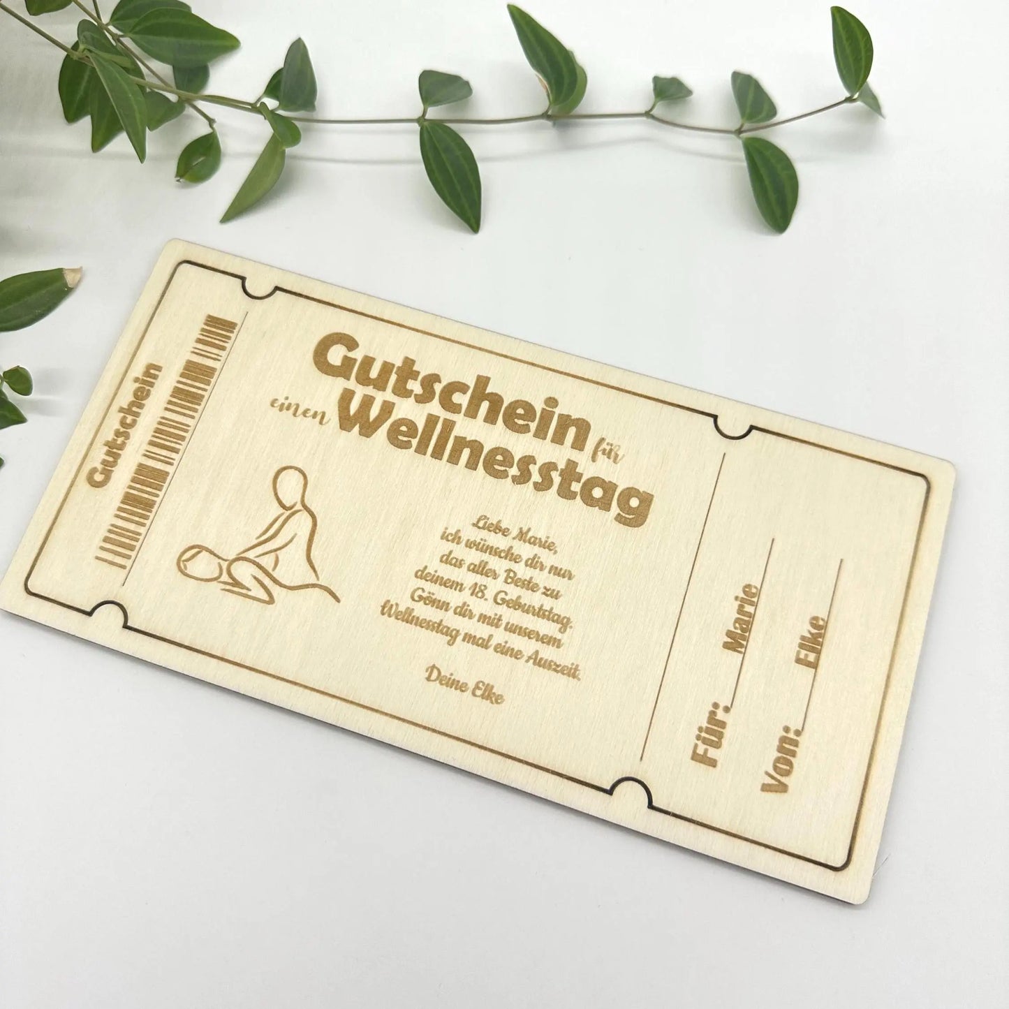 Holzgutschein Wellnesstag KreativoBasteln