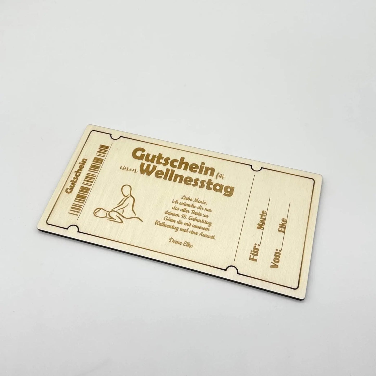 Holzgutschein Wellnesstag KreativoBasteln