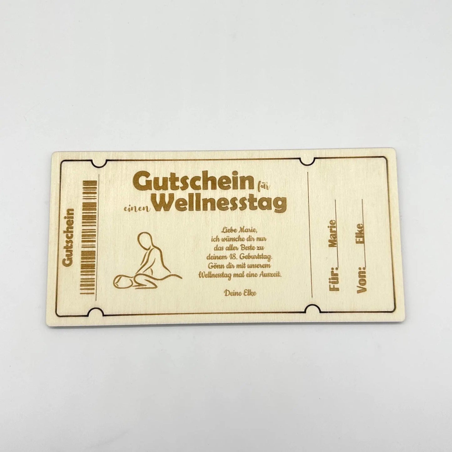 Holzgutschein Wellnesstag KreativoBasteln