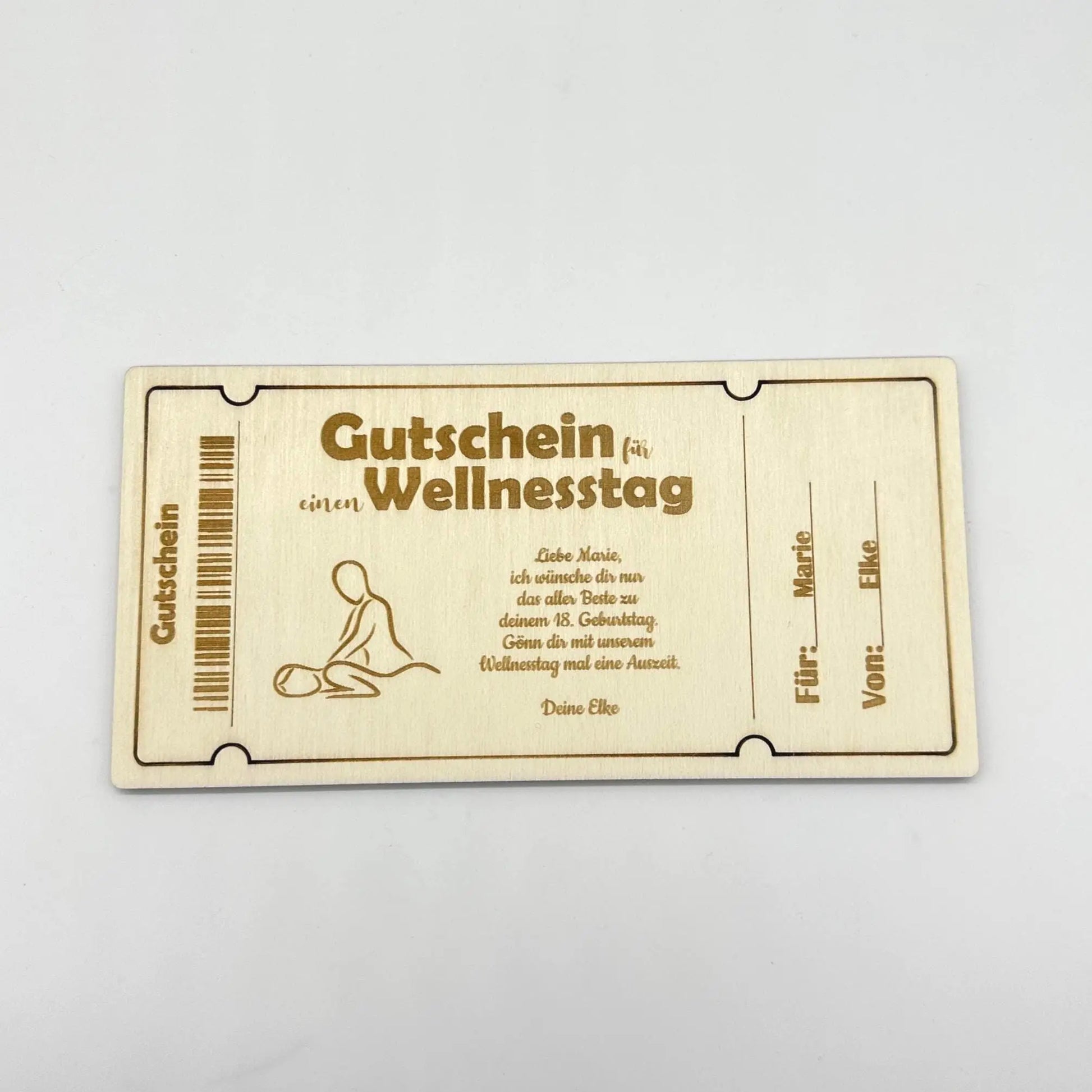 Holzgutschein Wellnesstag KreativoBasteln