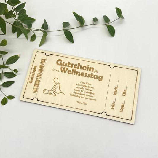 Holzgutschein Wellnesstag KreativoBasteln