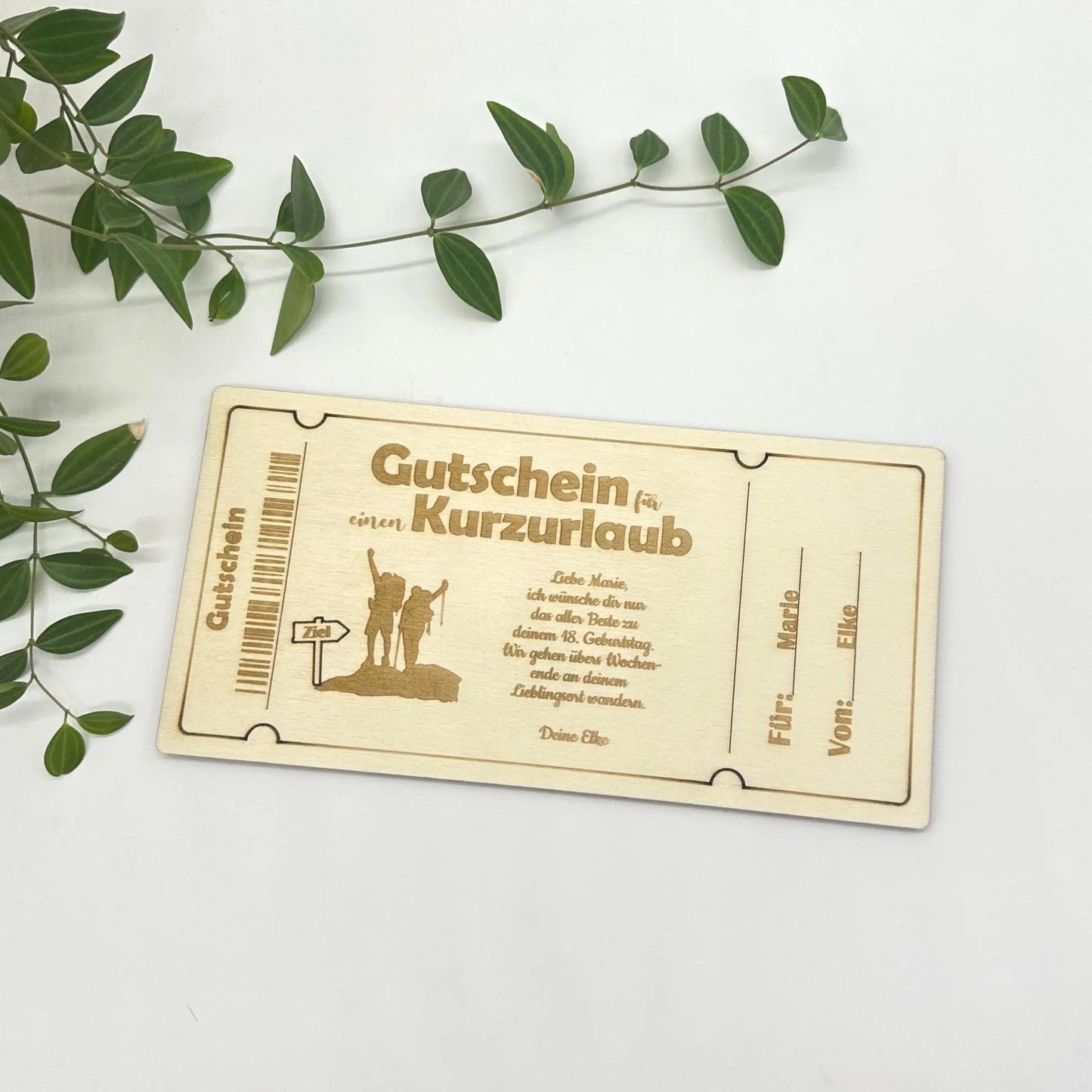 Voll personalisierbarer Holzgutschein KreativoBasteln
