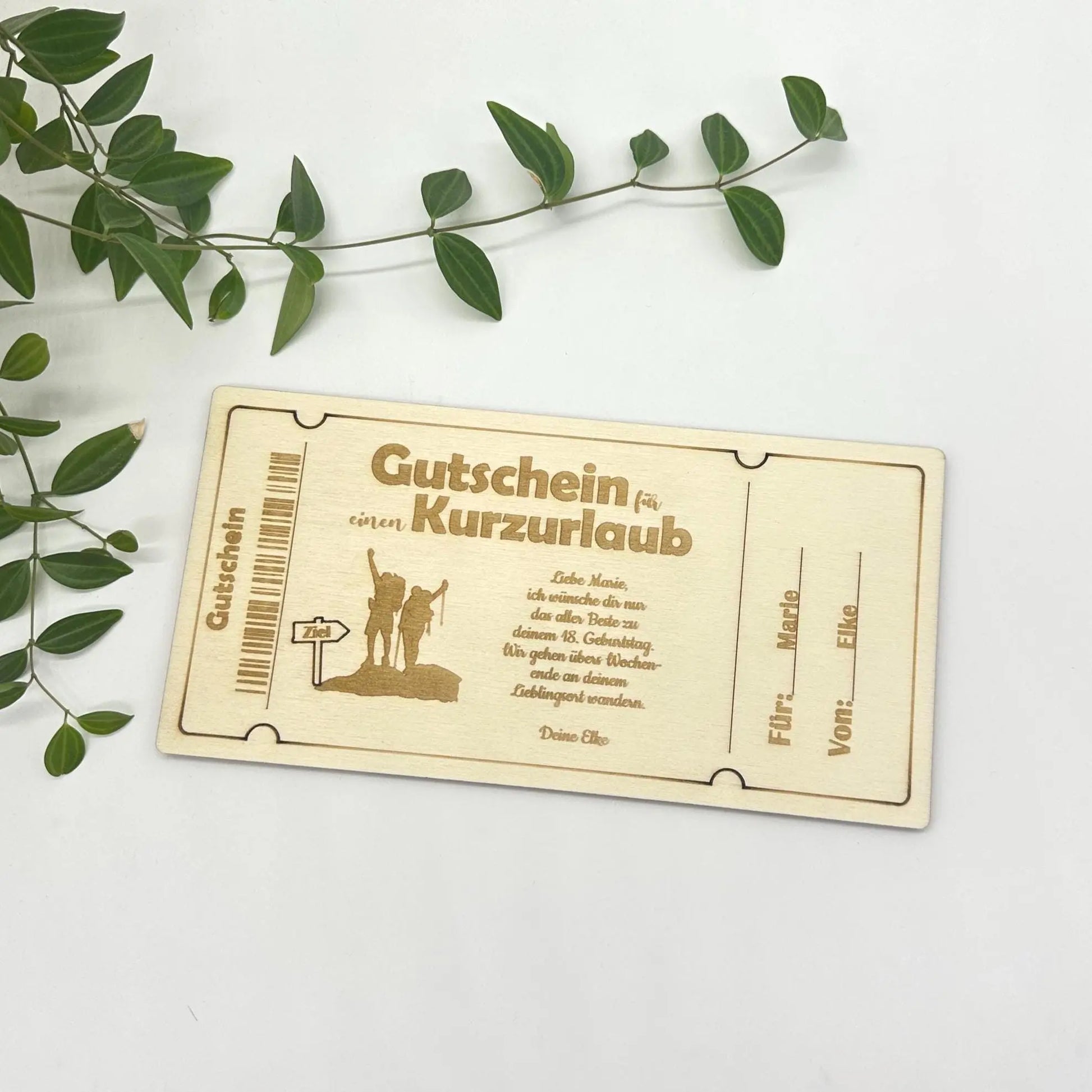 Voll personalisierbarer Holzgutschein KreativoBasteln