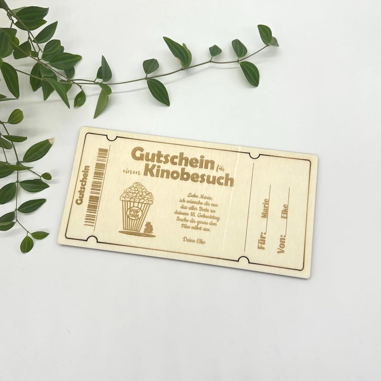 Voll personalisierbarer Holzgutschein KreativoBasteln