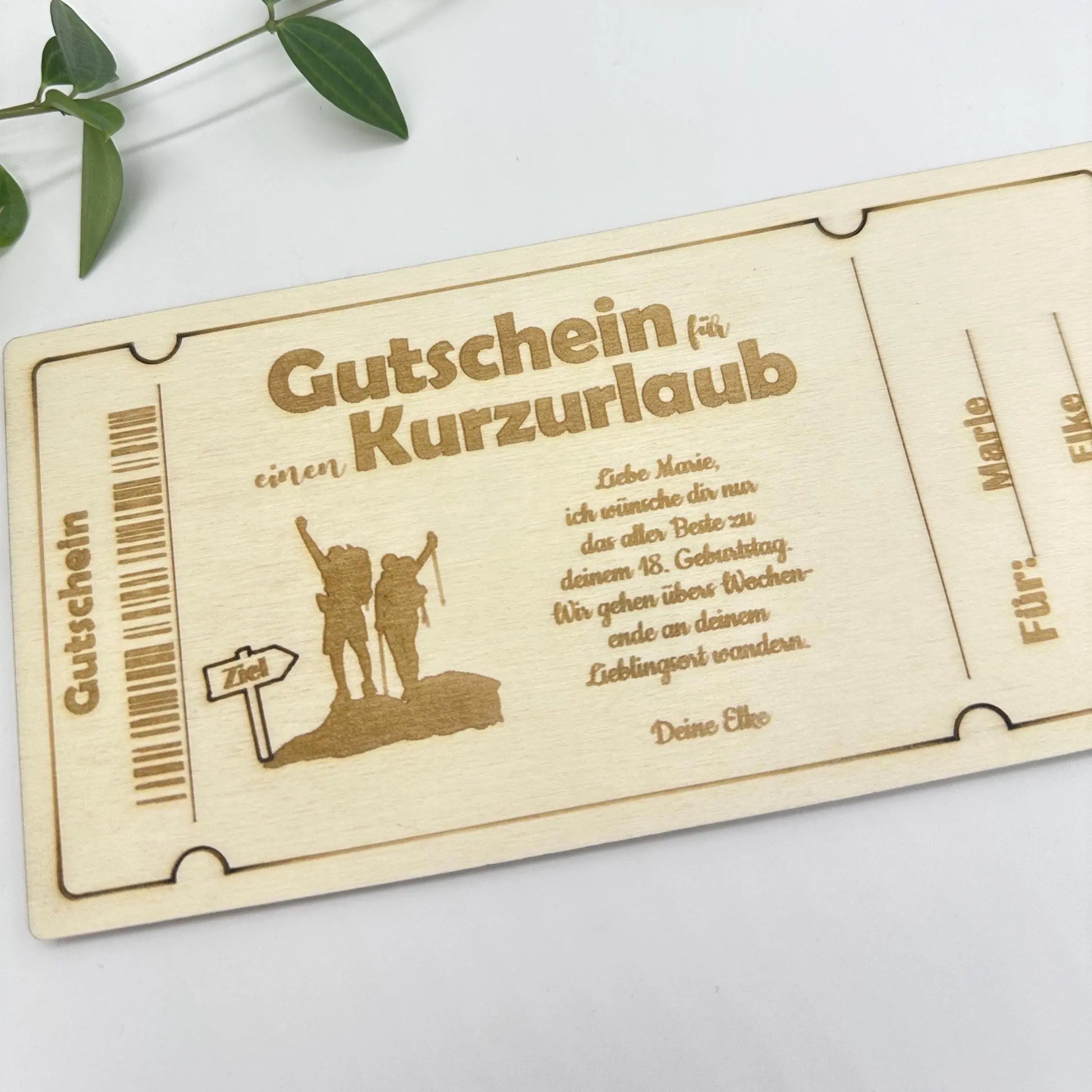 Holzgutschein Kurzurlaub KreativoBasteln