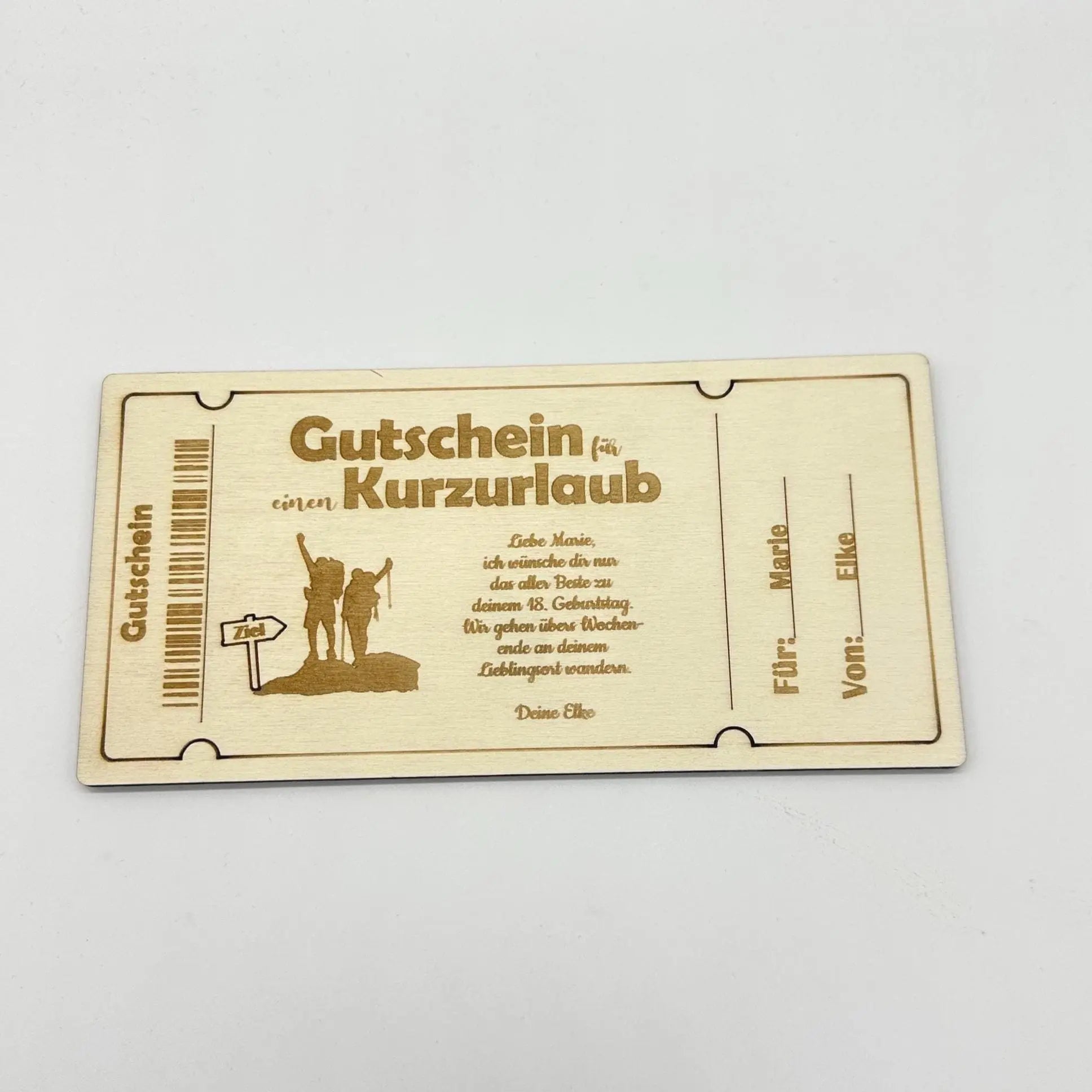 Holzgutschein Kurzurlaub KreativoBasteln