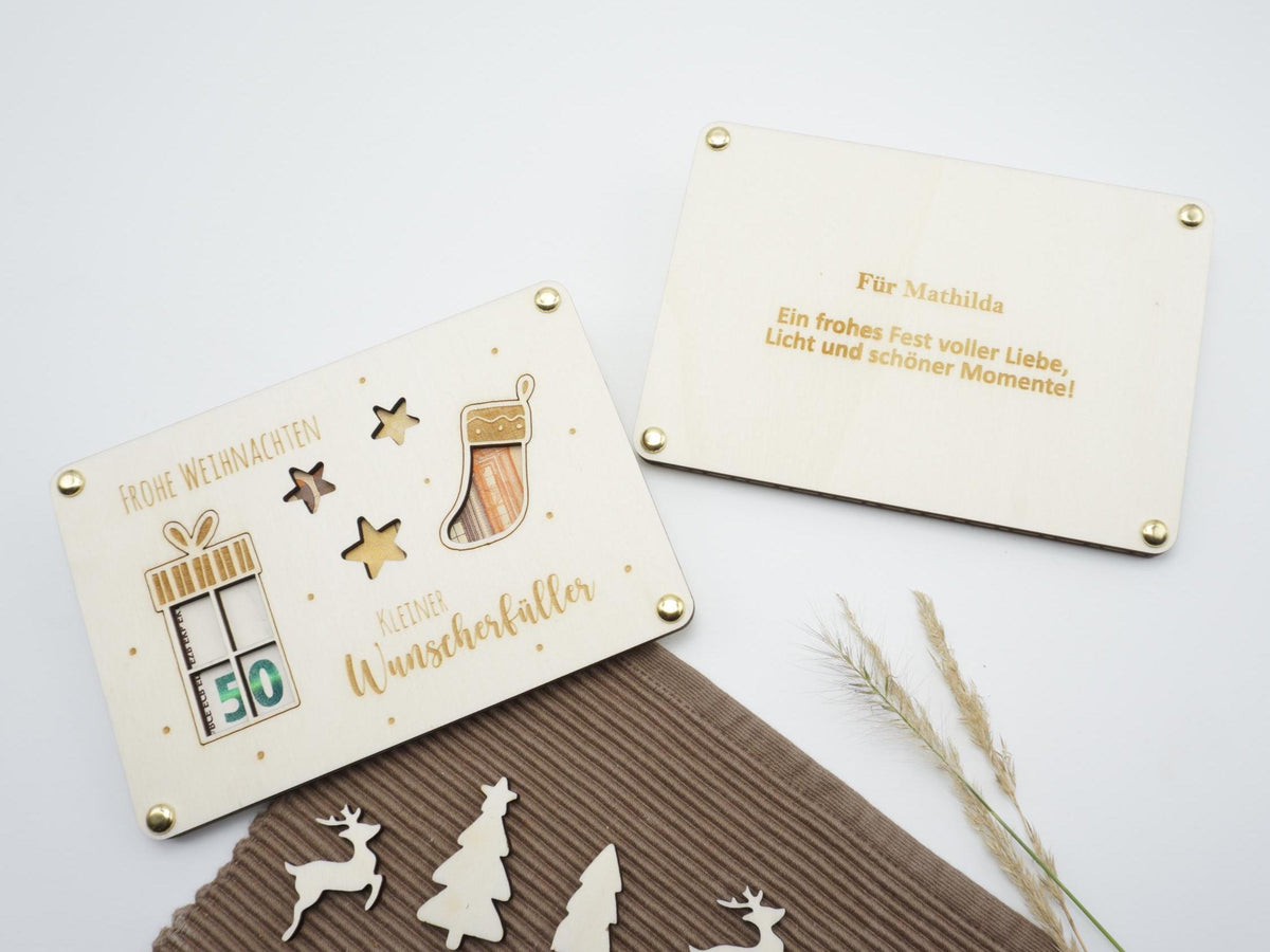 Weihnachts-Wunscherfüller aus Holz – 4 Motive
