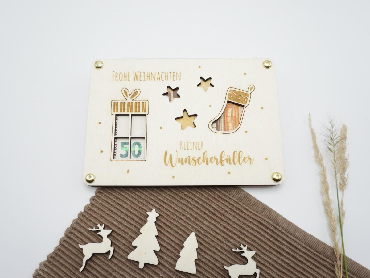 Weihnachts-Wunscherfüller aus Holz – Geschenk & Strumpf