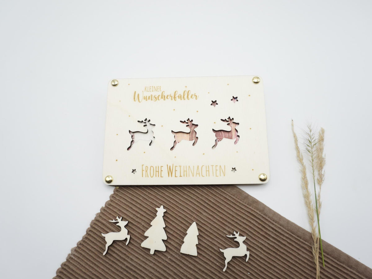 Weihnachts-Wunscherfüller aus Holz – 4 Motive
