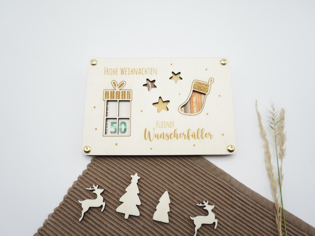 Weihnachts-Wunscherfüller aus Holz – 4 Motive