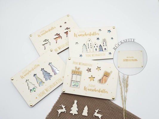 Weihnachts-Wunscherfüller aus Holz – 4 Motive