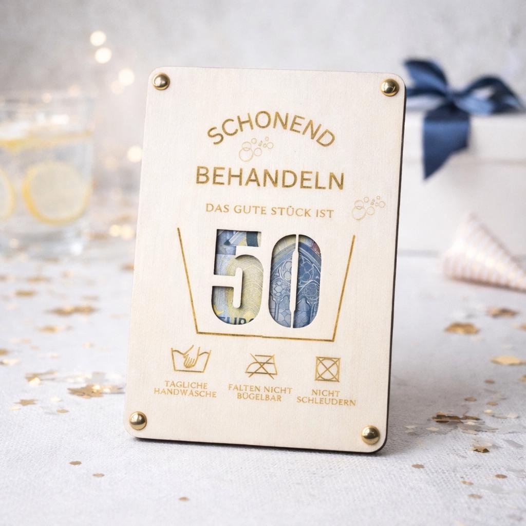 Detailansicht Holzschild – personalisiertes Geschenk runder Geburtstag