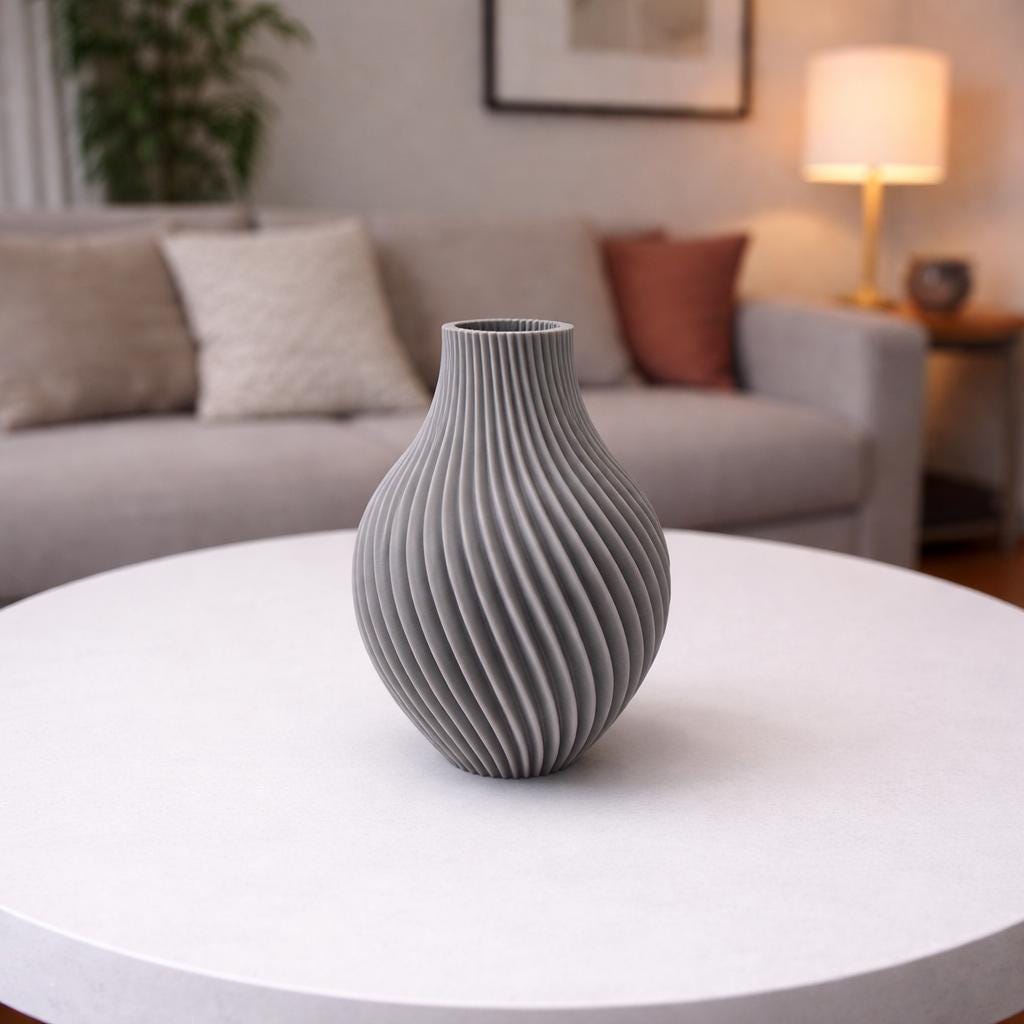 Spiralvase für Trockenblumen