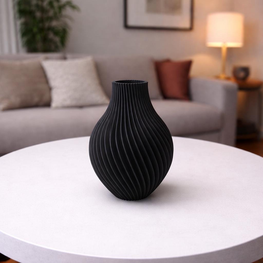 Spiralvase für Trockenblumen