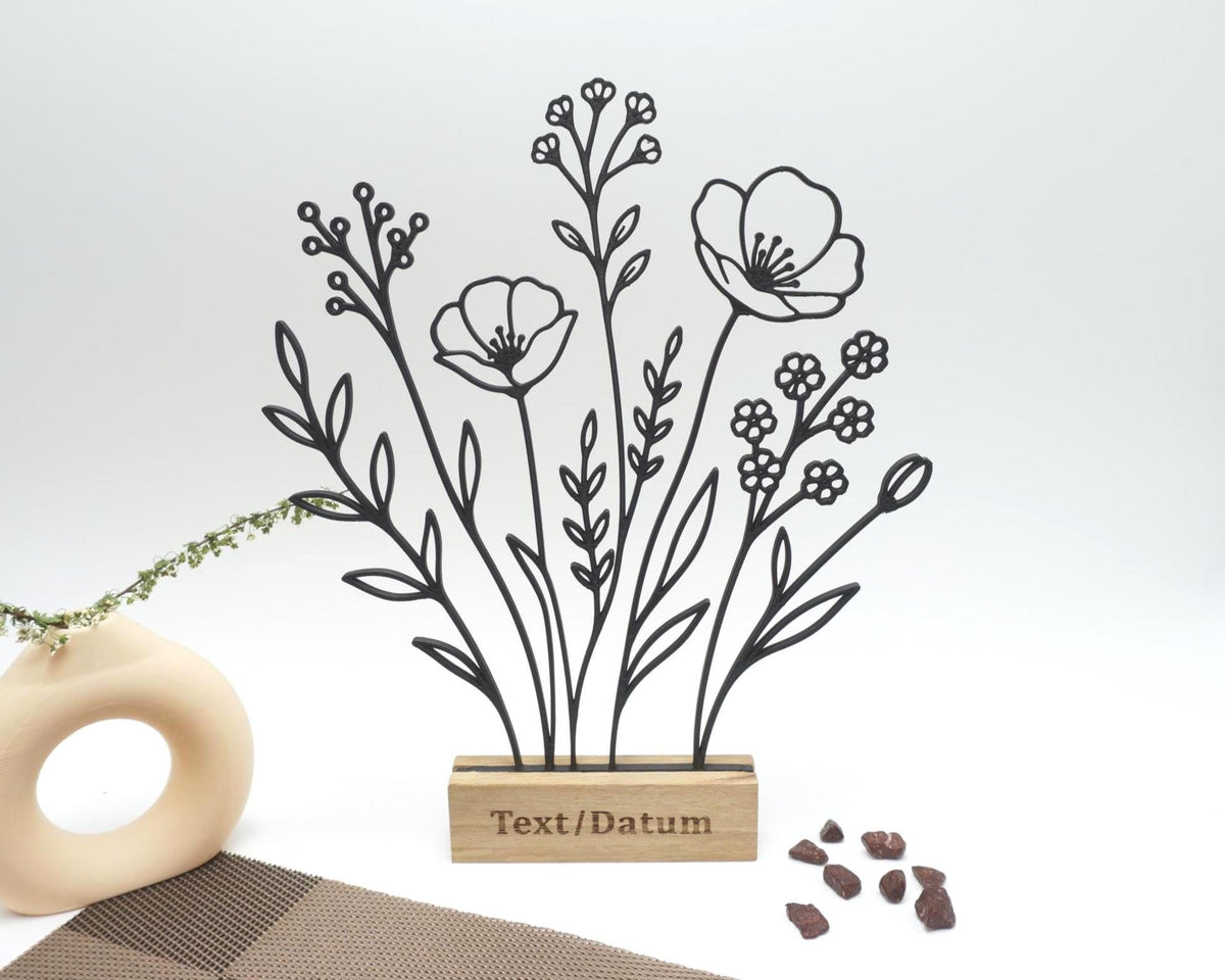 Stilvolle Blumendeko mit personalisierbarem Sockel