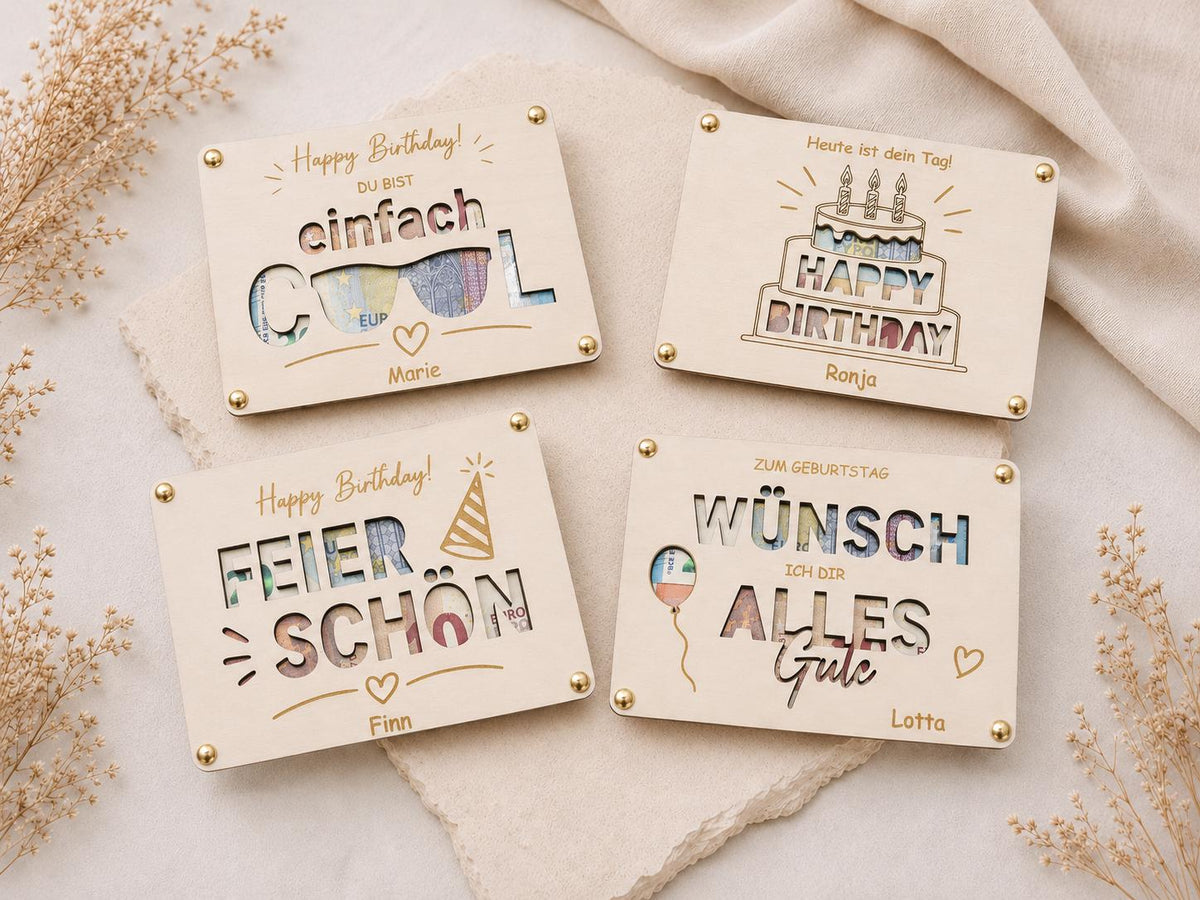 Geldgeschenk zum Geburtstag – 4 Motive