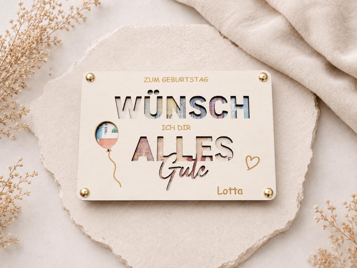 Geldgeschenk zum Geburtstag – 4 Motive