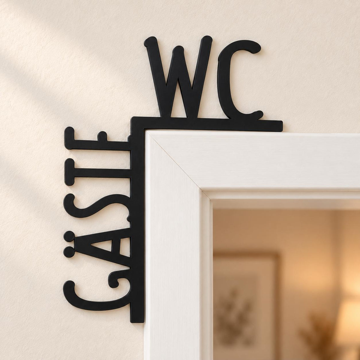 Türschild Gäste-WC für den Türrahmen