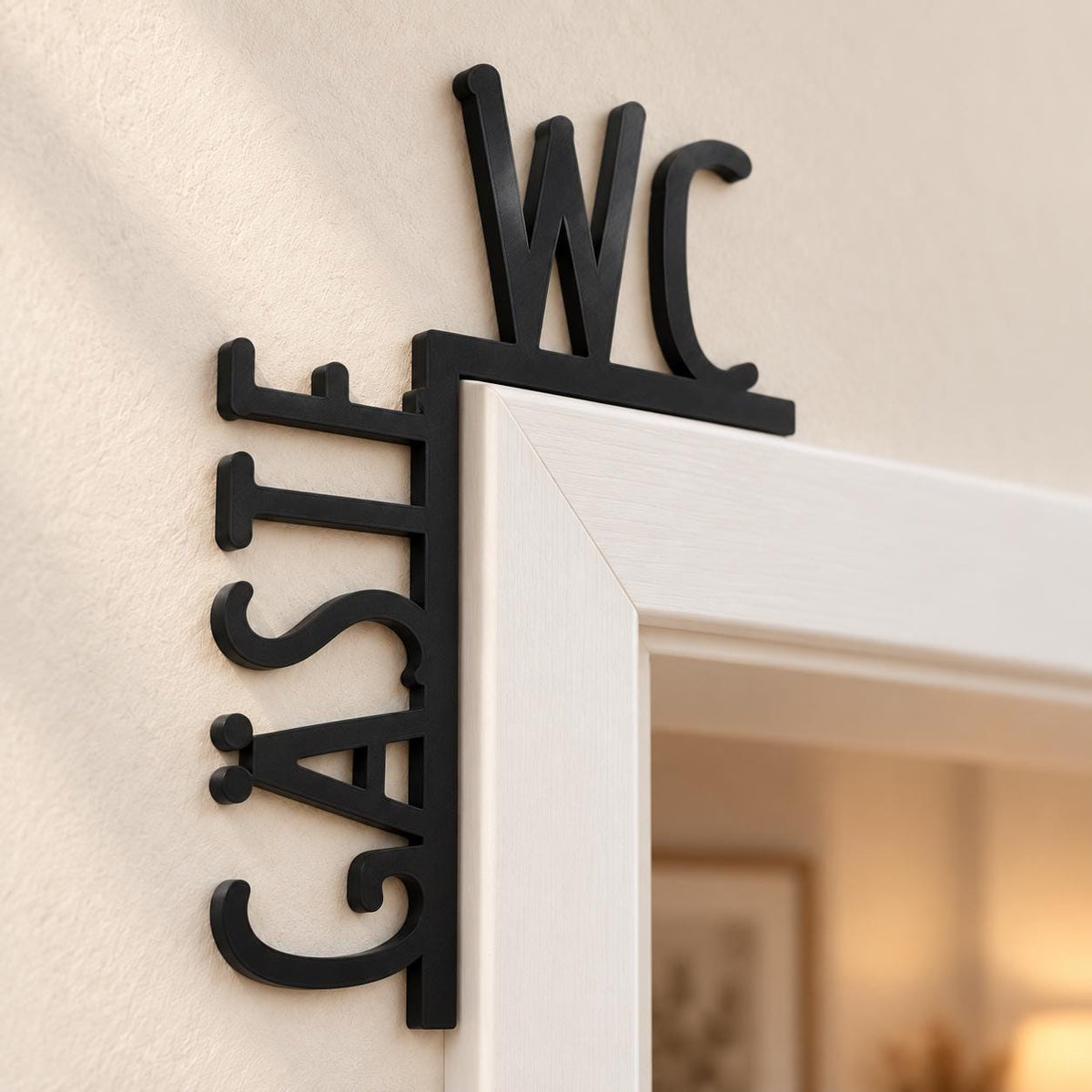 Türschild Gäste-WC für den Türrahmen