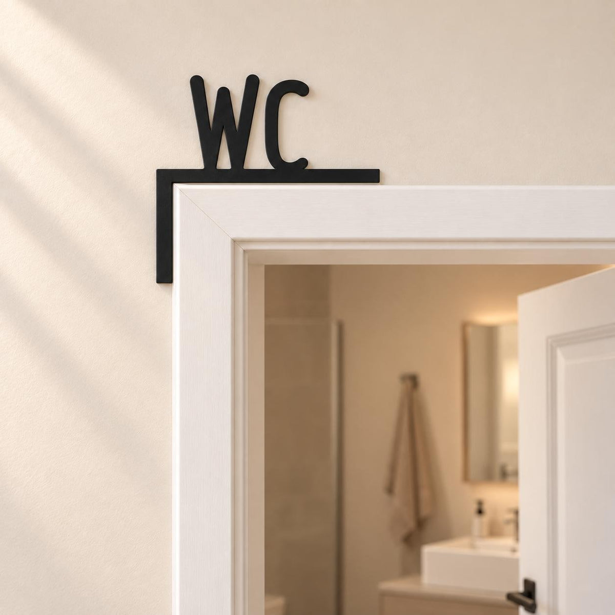 Türschild WC für den Türrahmen
