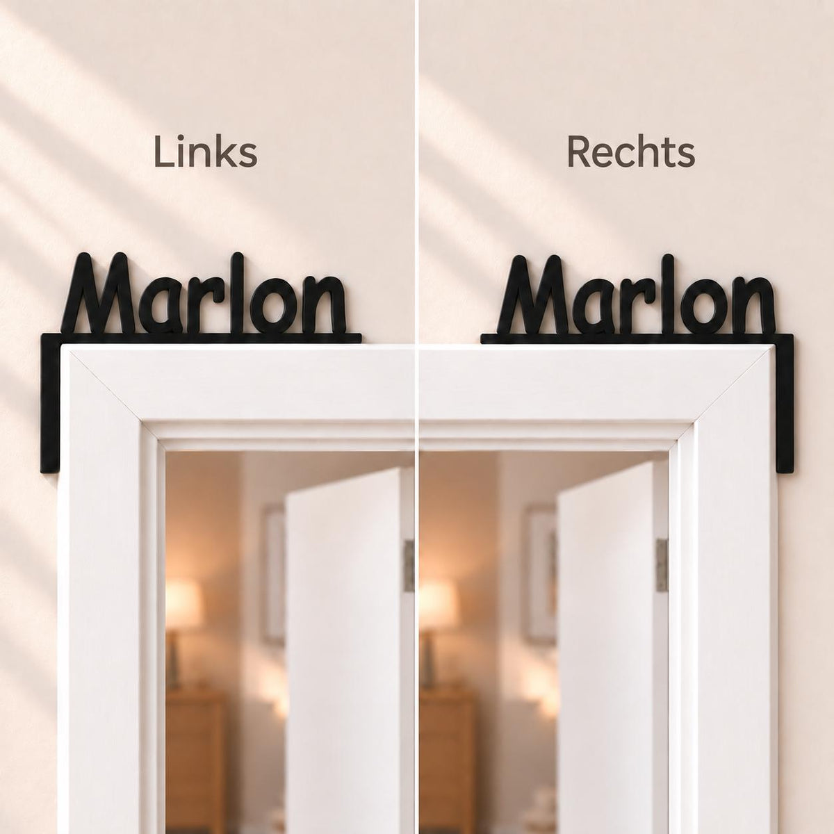 Türschild mit Namen für den Türrahmen