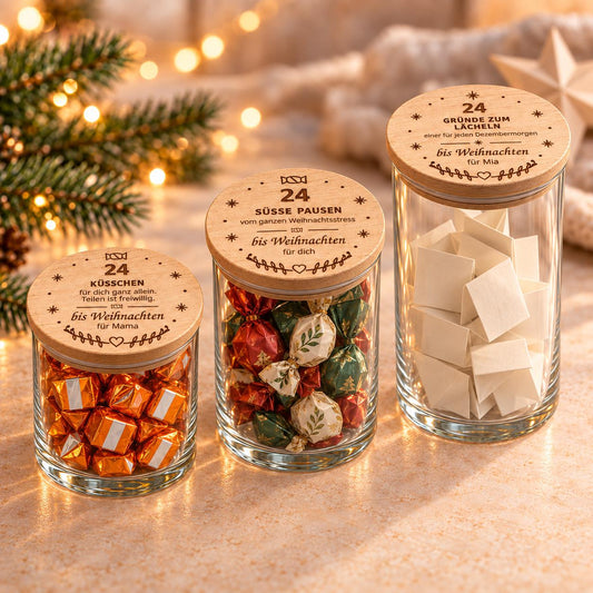 Adventskalender im Glas „24 Küsschen“